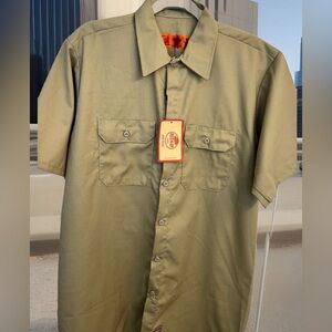 Red Kap Casual Uniform Work Shirt - Button Down Short Sleeve Button Pockets